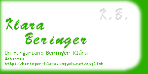 klara beringer business card