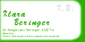 klara beringer business card